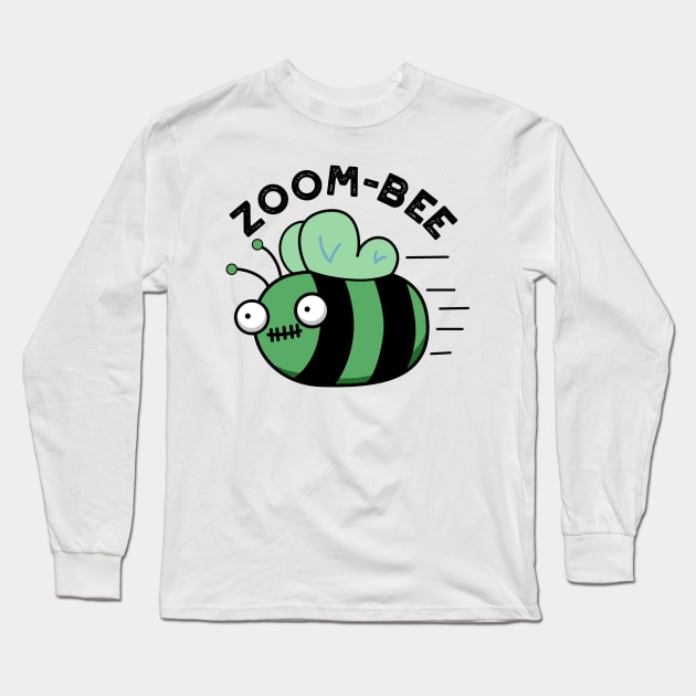 Zoom-bee Cute Halloween Zombie Bee Pun Long Sleeve T-Shirt by punnybone